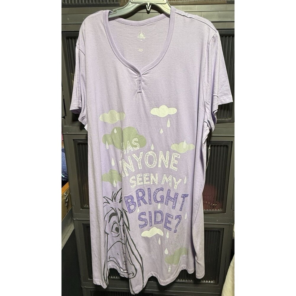 Disney Parks Eeyore Nightshirt Nightgown Women's 3XL Purple NWT Sleep Shirt